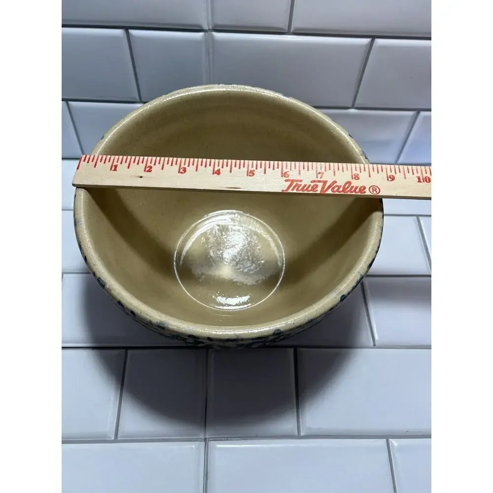 Robinson Ransbottom Roseville, OH Blue Sponge Ware Mixing Bowl 700 9”x 5”